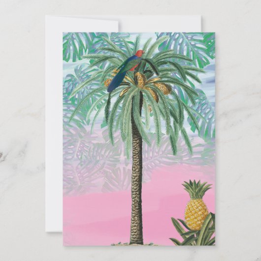 Boho Chic Tropical Beach Waterverf Gender onthulli Kaart (Achterkant)