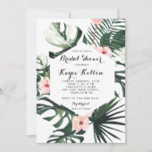 Boho Chic Tropical Bridal Shower INvitation Kaart (Voorkant)