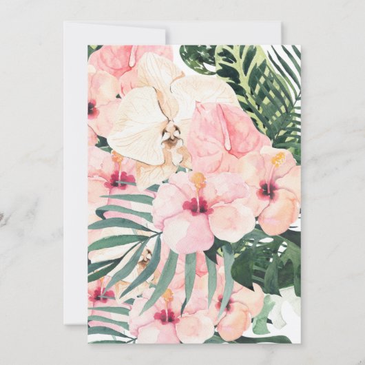 Boho Chic Tropical Bridal Shower INvitation Kaart (Achterkant)