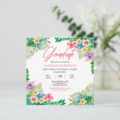 Boho Chic Tropical Hibiscus Graduation Party Kaart (Staand voorkant)