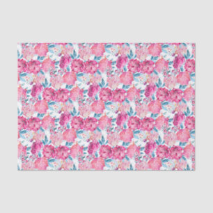Boho Chic Tropical Pink Floral Pattern Tissuepapier