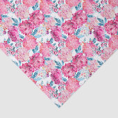 Boho Chic Tropisch Roze Bloemmotief Tissuepapier (Detail)