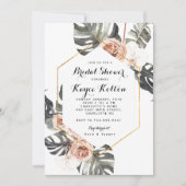 Boho Chic Tropische Bruids Douche INvitation Kaart (Voorkant)