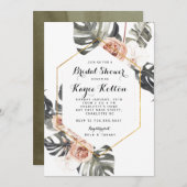 Boho Chic Tropische Bruids Douche INvitation Kaart (Voorkant / Achterkant)