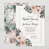Boho Chic Tropische Bruids Douche uitnodiging (Voorkant / Achterkant)