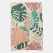 Boho Chic Tropische Monstera Plant Keuken Handdoek (Verticaal)