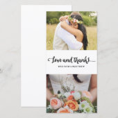 Boho Chic | Trouwkaart bedank foto kaart (Voorkant / Achterkant)