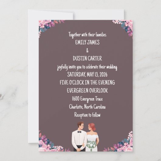 Boho Chic Trouwkaart Kaart (Voorkant)