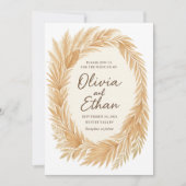 Boho Chic Trouwkaart – Pampas Gras & Palm Kaart (Voorkant)