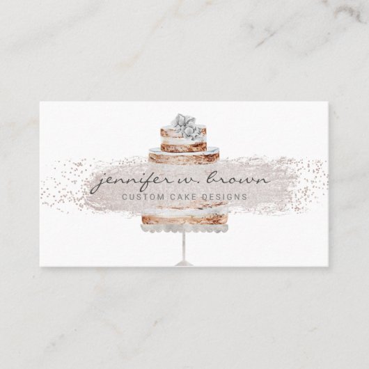 Boho Chic Trouwtaart met Glitters Visitekaartje (Voorkant)