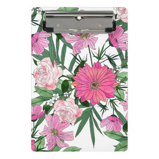 Boho chic tuin bloemendesign mini klembord (Voorkant)