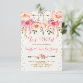 Boho Chic Twee Wild 2e Verjaardag Dreamcatcher Par Kaart (Staand voorkant)