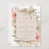 Boho Chic Twine Bow Stropdas Bruids Douche Uitnodi Kaart (Voorkant)