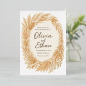 Boho Chic Uitnodiging voor het Huwelijk – Pampas G (Staand Voorkant)