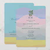 Boho Chic Unieke Kleurrijke Huwelijksuitnodiging Kaart (Voorkant / Achterkant)