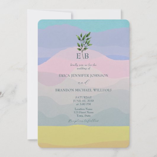 Boho Chic Unieke Kleurrijke Huwelijksuitnodiging Kaart (Voorkant)