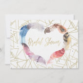 Boho Chic Veerhart Bruiloft Uitnodigingen (Voorkant)