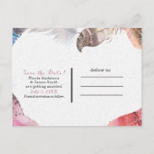 Boho Chic Veerhart Save the Date Modern Aankondigingskaart (Achterkant)