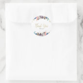 Boho Chic Veren Rustic Glam & Goud Feest Favor Ronde Sticker (Tas)