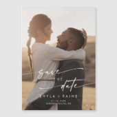 Boho Chic Verloving Foto Bruiloft Save the Date Magnetische Uitnodiging (Voorkant)