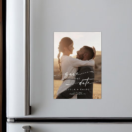 Boho Chic Verloving Foto Bruiloft Save the Date Magnetische Uitnodiging