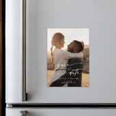 Boho Chic Verloving Foto Bruiloft Save the Date Magnetische Uitnodiging