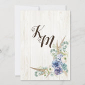 Boho chic vetplanten eucalyptus rustieke bruiloft kaart (Achterkant)