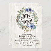 Boho chic vetplanten eucalyptus rustieke bruiloft kaart (Voorkant / Achterkant)