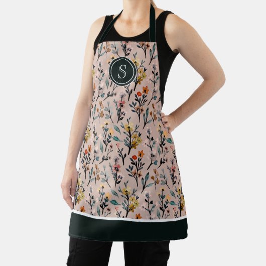 Boho Chic Vibes: stoffige Rozen Waterverf Schort (Insitu)