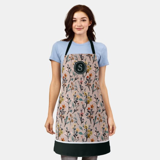 Boho Chic Vibes: stoffige Rozen Waterverf Schort (Gedragen)