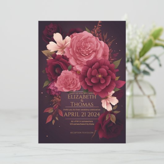 Boho Chic Violet en Donker Paars. Kaart (Staand voorkant)