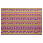 Boho Chic Violet Mustard Yellow Floral Stripes Stof (Yard (91,4 cm))