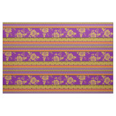 Boho Chic Violet Mustard Yellow Floral Stripes Stof (Fat Quarter)