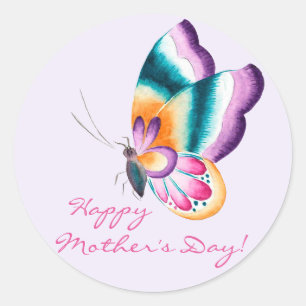 Boho chic vlinder  Fijne Moederdag Ronde Sticker