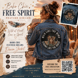 Boho Chic Vrije Geest Veer Dromen  Denim Jacket