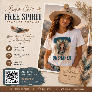Boho Chic Vrije Geest Veer Dromen Kunstwerk T-shirt