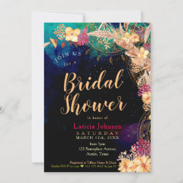 Boho Chic Vrijgezellenfeest Bohemian Floral & Feat Kaart