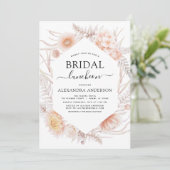 Boho Chic Vrijgezellenfeest Luncheon Dusty Pink De Kaart (Staand voorkant)