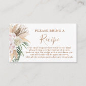 Boho Chic Vrijgezellenfeest Recipe Card-aanvraag Informatiekaartje (Voorkant)