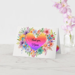 Boho, Chic, Watercolor Bloemen Moederdag Kaart