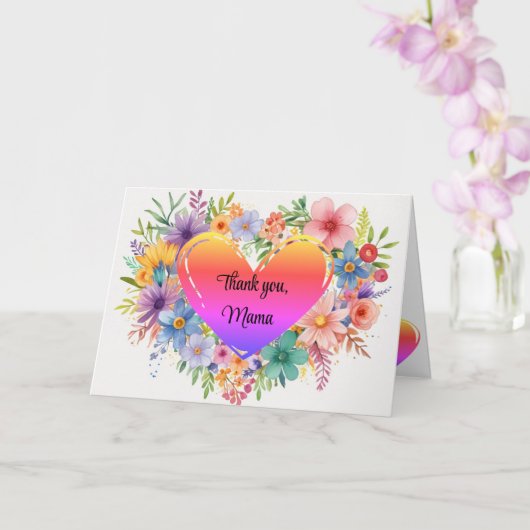 Boho, Chic, Watercolor Bloemen Moederdag Kaart (Orchidee)