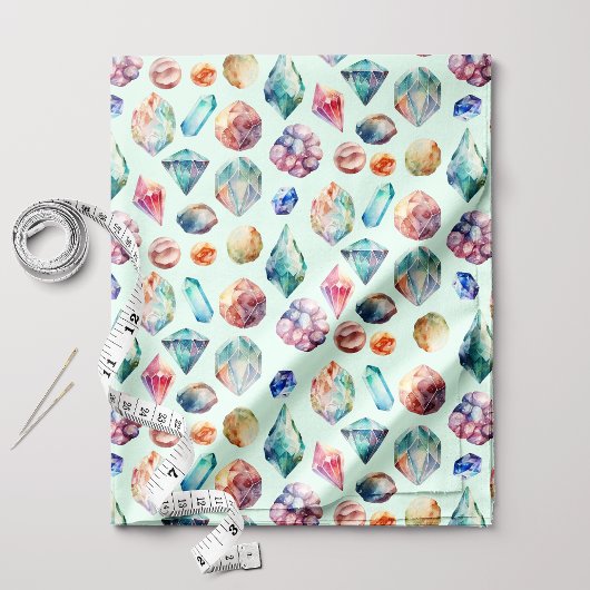 Boho Chic Watercolor Edelstenen Stof