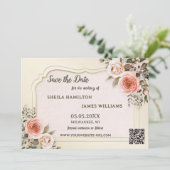 Boho Chic Watercolor Foto Save the Date Kaart (Staand voorkant)