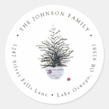 Boho Chic Watercolor Kerstboom Retouradres