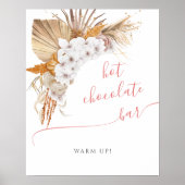 Boho Chic Waterverf Baby shower Hot Chocolate Bar Poster (Voorkant)