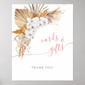 Boho Chic Waterverf Baby shower Kaarten & cadeaus Poster (Voorkant)