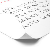 Boho Chic Waterverf Baby shower Late nacht Diaper Poster (Hoek)