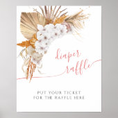 Boho Chic Waterverf Baby Shower Luierloterij Poster (Voorkant)