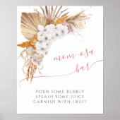 Boho Chic Waterverf Baby shower Mam-osa Bar Poster (Voorkant)