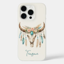 Boho Chic Waterverf Bloem Koeien Schedel